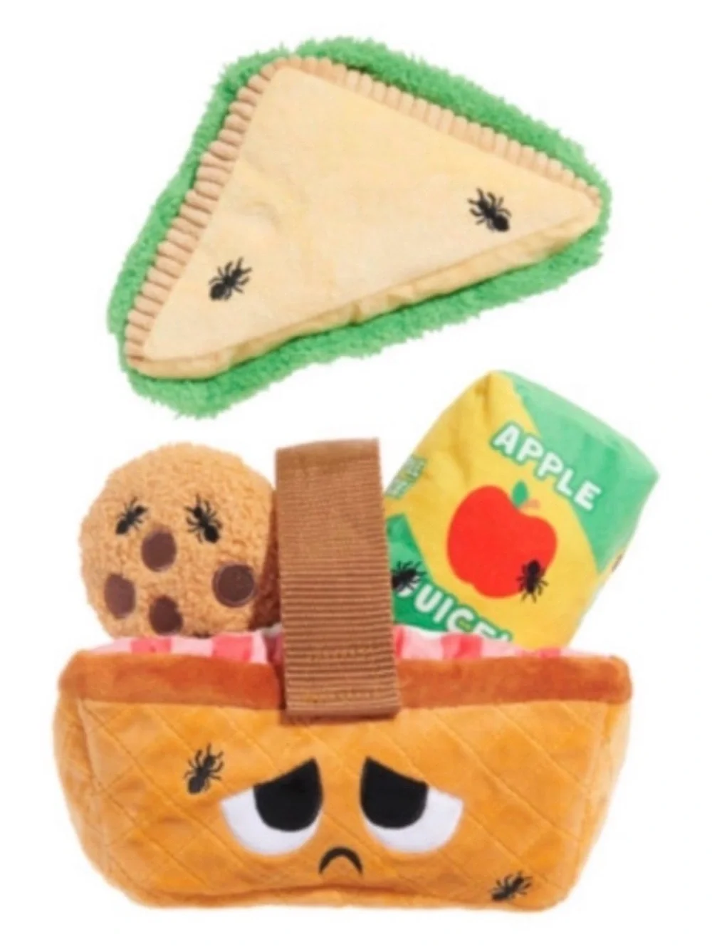 Bark Box M-L Quick Lick Pic-Nic NEW 3 toys in a toy basket dog toy M-L dogs